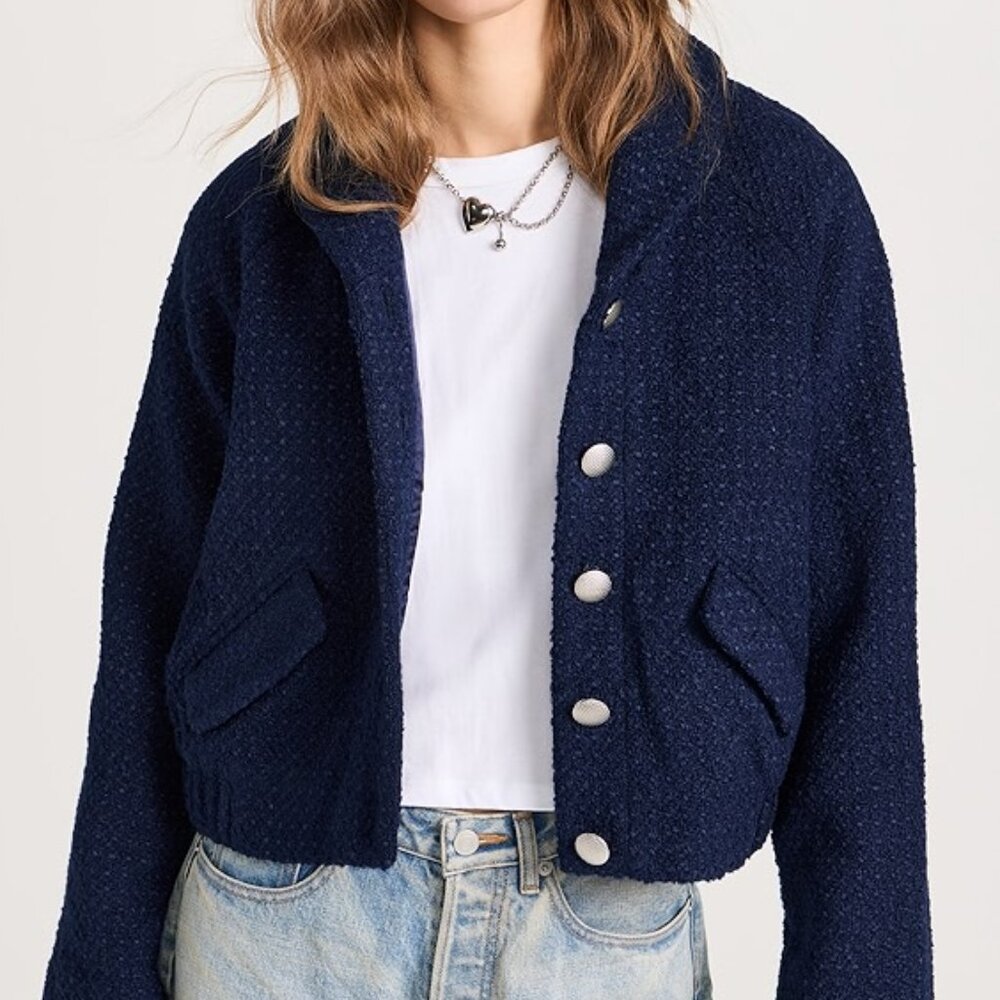Endless Ross Boucle Tweed Bomber Jacket